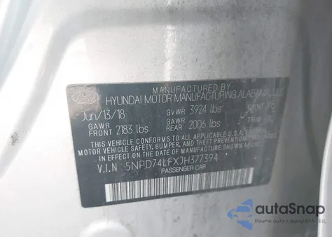 2018 Hyundai Elantra Se из США, поврежденный, VIN 5NPD74LFXJH377394